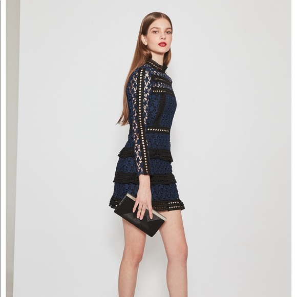 Few Moda Navy and Black Star Cutout Dress - Picture 2 of 2